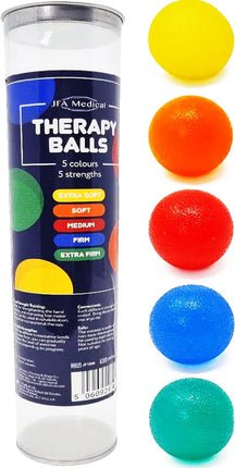Premium Hand Therapy Exercise Balls x 5 Soft - Extra Firm