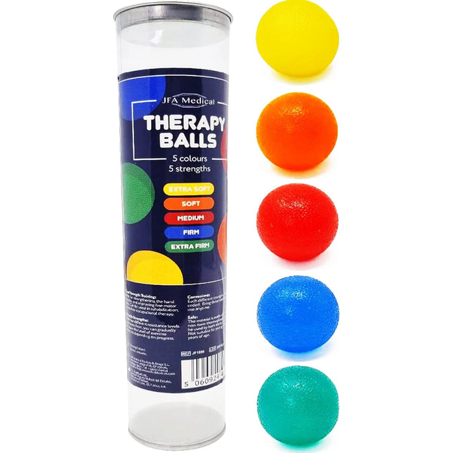 Premium Hand Therapy Exercise Balls x 5 Soft - Extra Firm