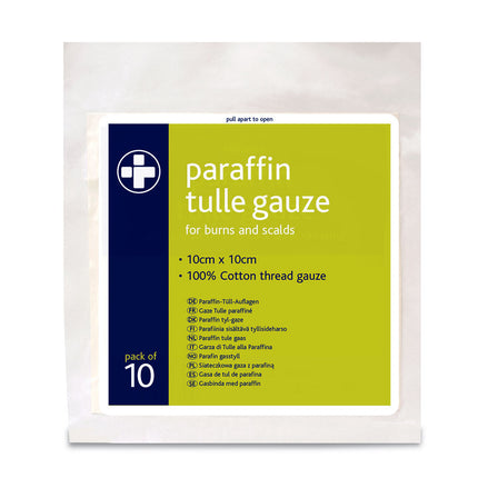 Paraffin Gauze 10x10cm  -Pack of 10