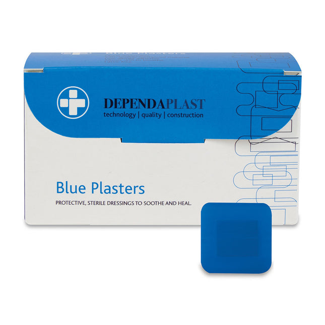 Dependaplast Blue Plasters 4cm x 4cm - Box of 100