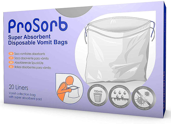 Super Absorbent Sick/Vomit Bags  - Pack of 20