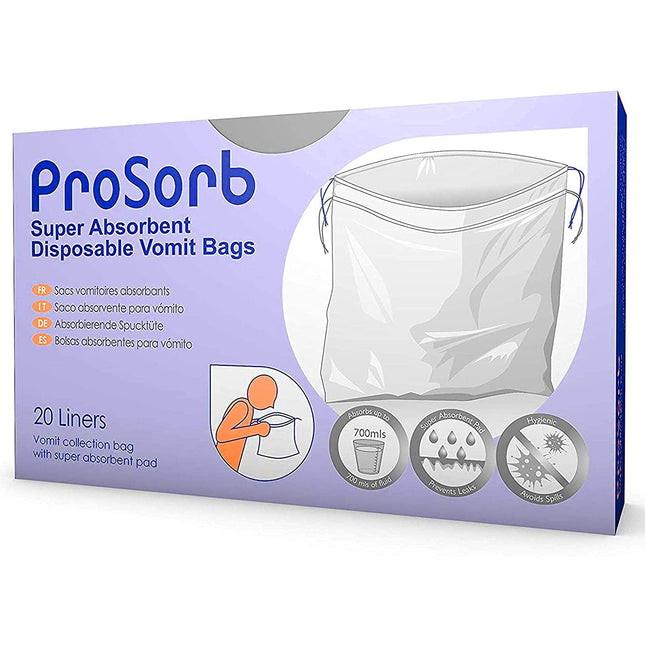 Super Absorbent Sick/Vomit Bags  - Pack of 20
