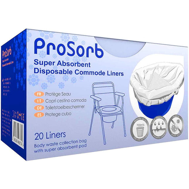 Prosorb Absorbent Commode Liners - Pack of 20