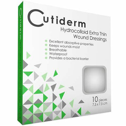 Cutiderm Sterile Hydrocolloid Extra Thin Adhesive Wound Dressing 7.5cm x 7.5cm