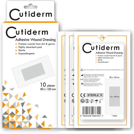 Cutiderm adhesive dressing pads 8x15cm