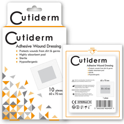 Cutiderm adhesive dressing pads - 6x7cm