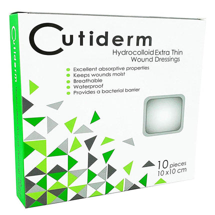 Cutiderm Sterile Hydrocolloid Extra Thin Adhesive Wound Dressing 10x10cm