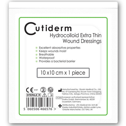 Cutiderm Sterile Hydrocolloid Extra Thin Adhesive Wound Dressing 10x10cm