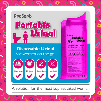 Premium Disposable Portable Urinal Travel Pee Bag - Pack of 10