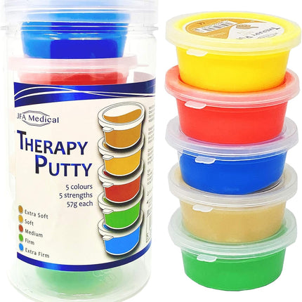 Therapy Exercise Putty - Pack of 5 Strengths