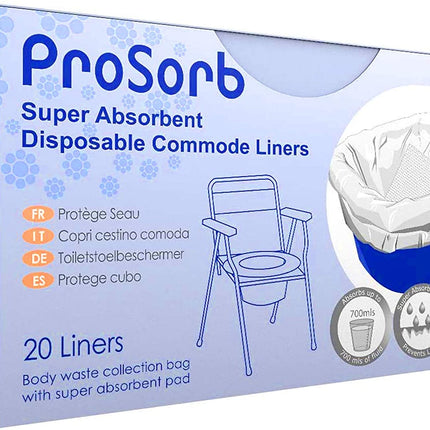 Prosorb Absorbent Commode Liners - Pack of 20