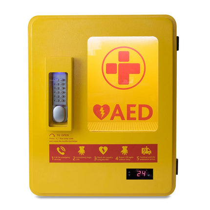 Premium Outdoor Defibrillator Steel Cabinet Heated With Keypad Lock